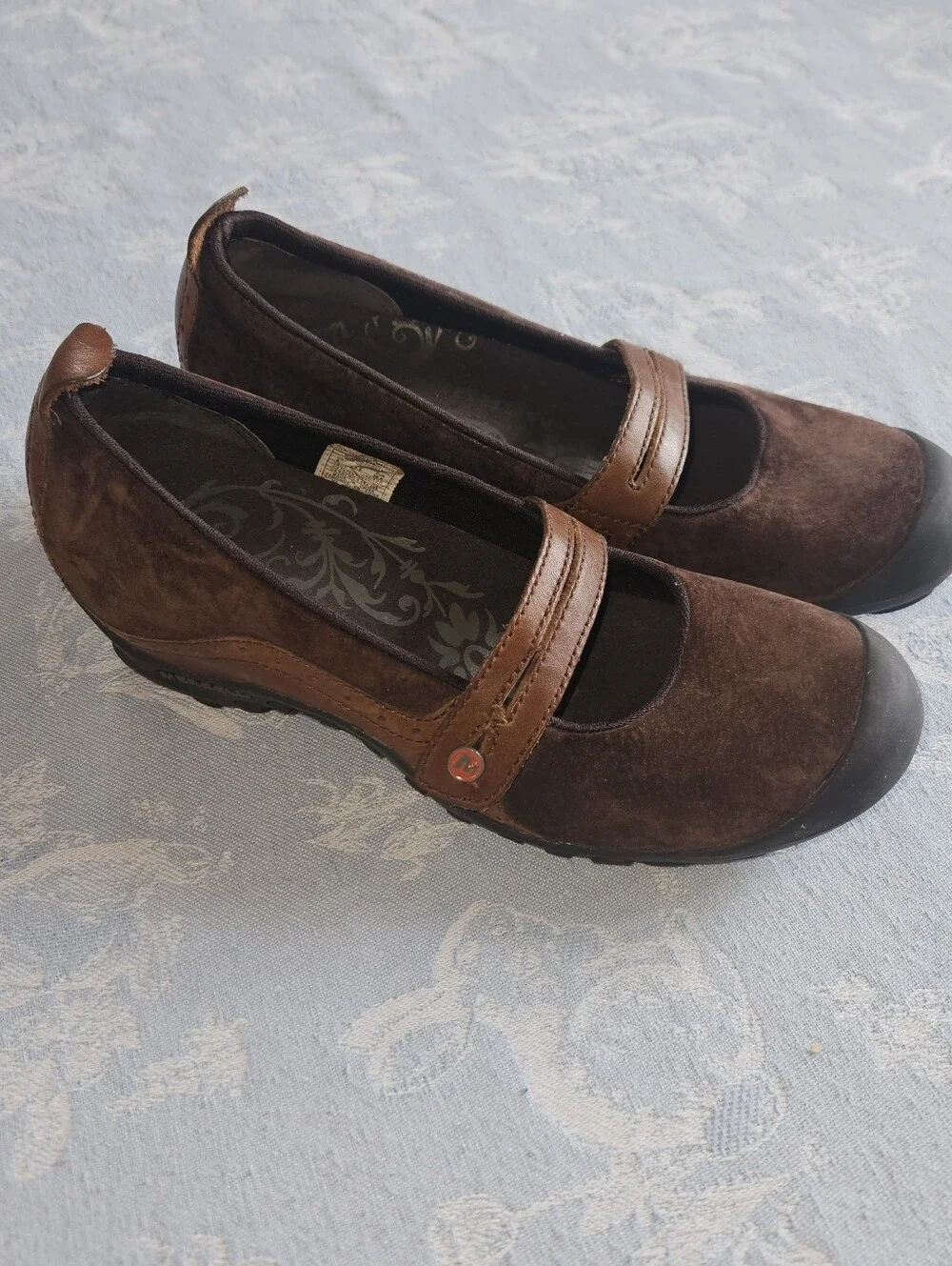 Merrell Brown Suede Mary Jane Flats